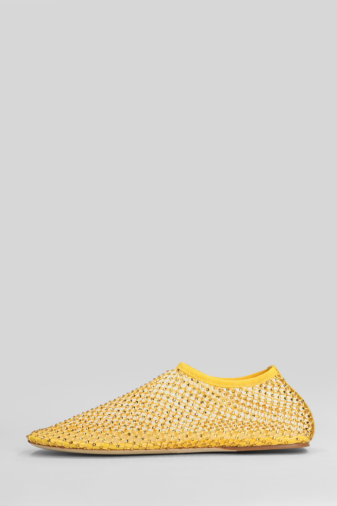 Christopher Esber Minette Flat Ballet Flats In Yellow Polyester In Yellow