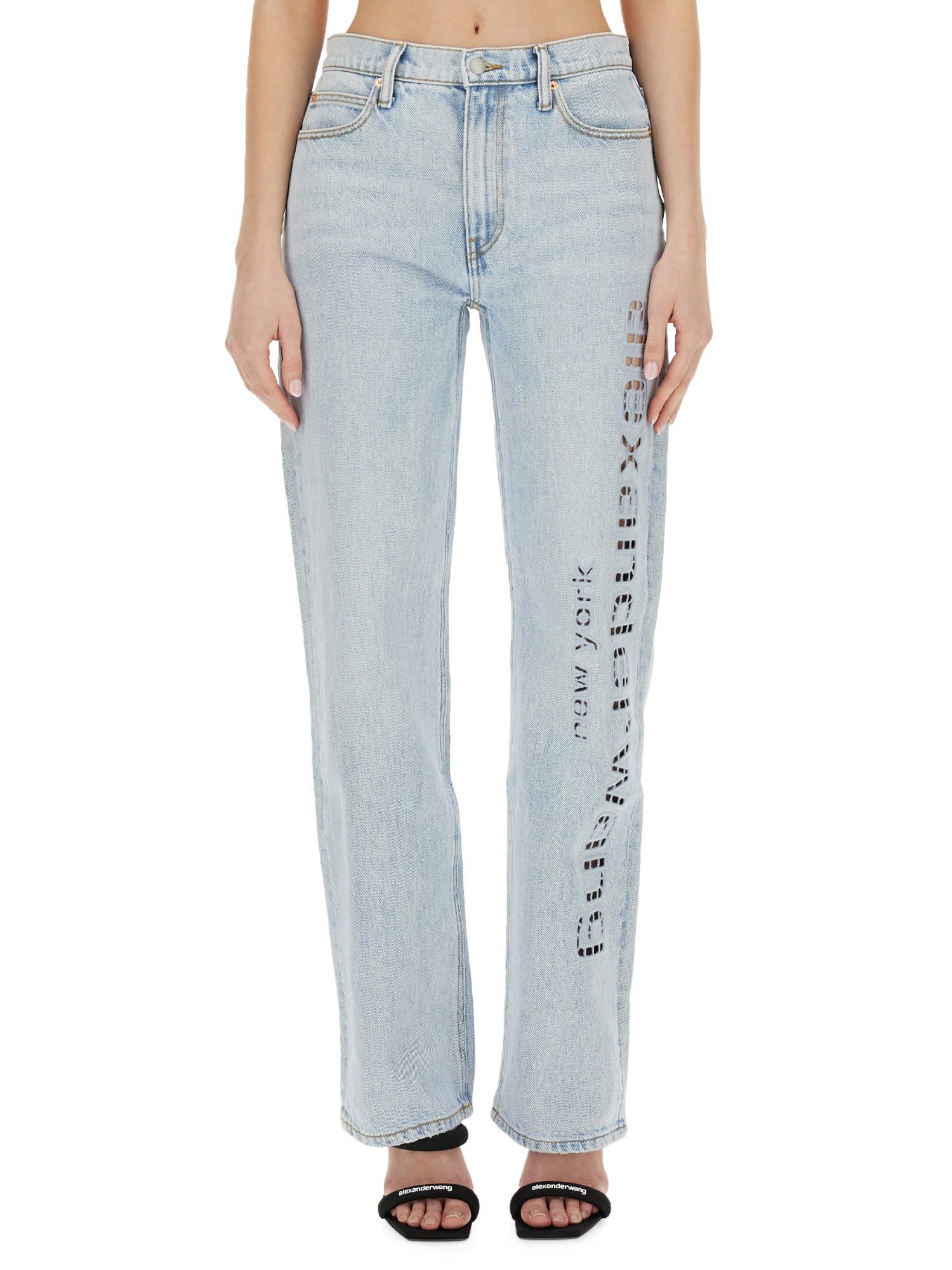ALEXANDER WANG T EZ LOGO JEANS AND CUT-OUT