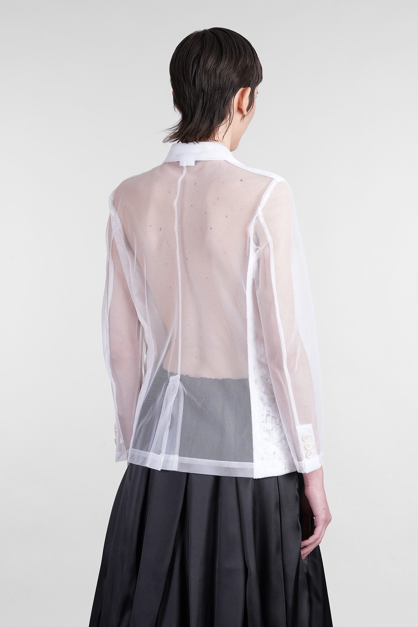 Shop Comme Des Garçons Blazer In White Nylon