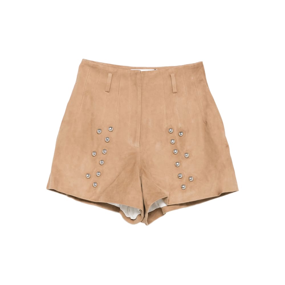 Iro Studded Shorts In Brown