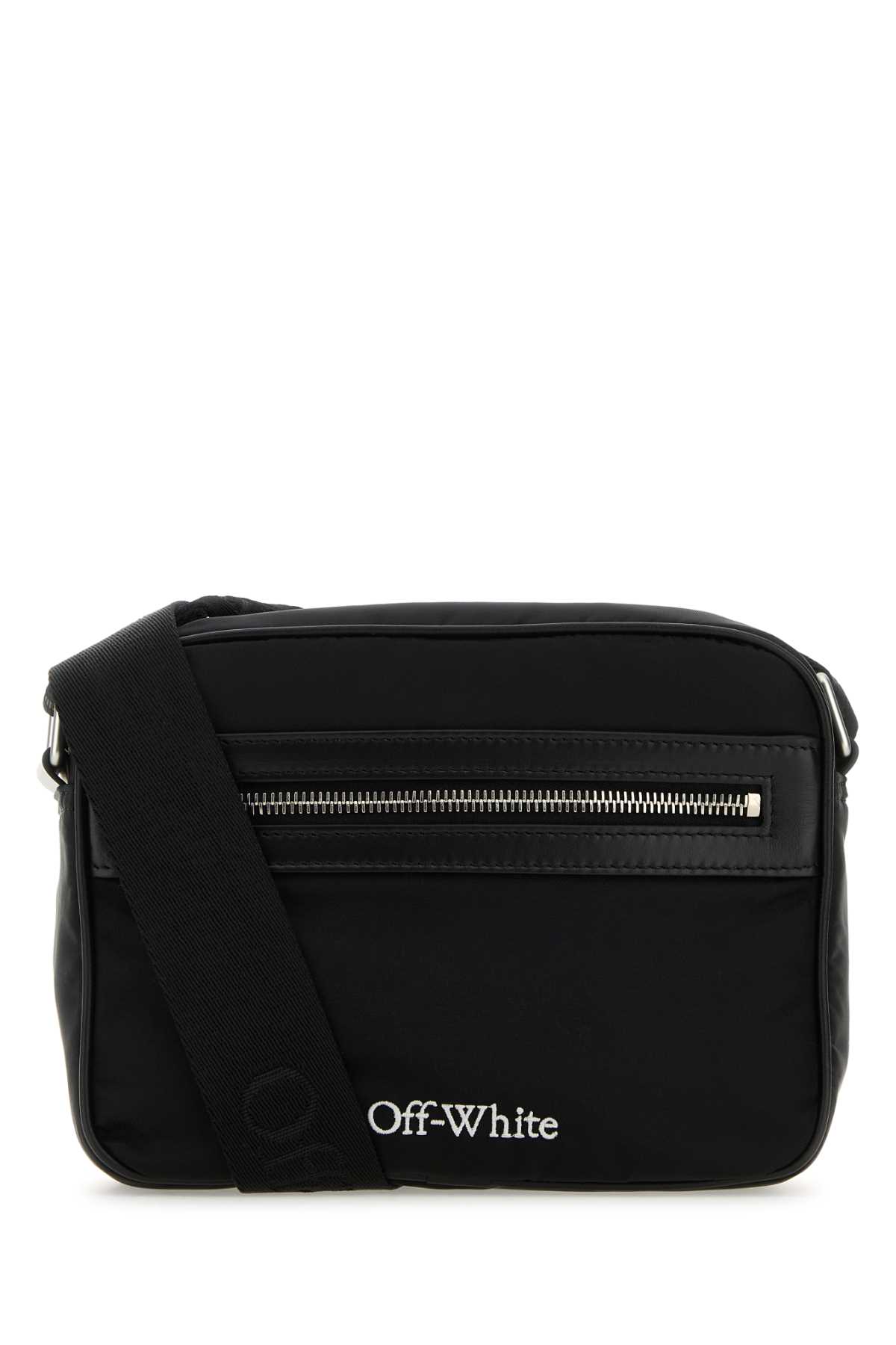 Shop Off-white Black Nylon Core Crossbody Bag In 1000