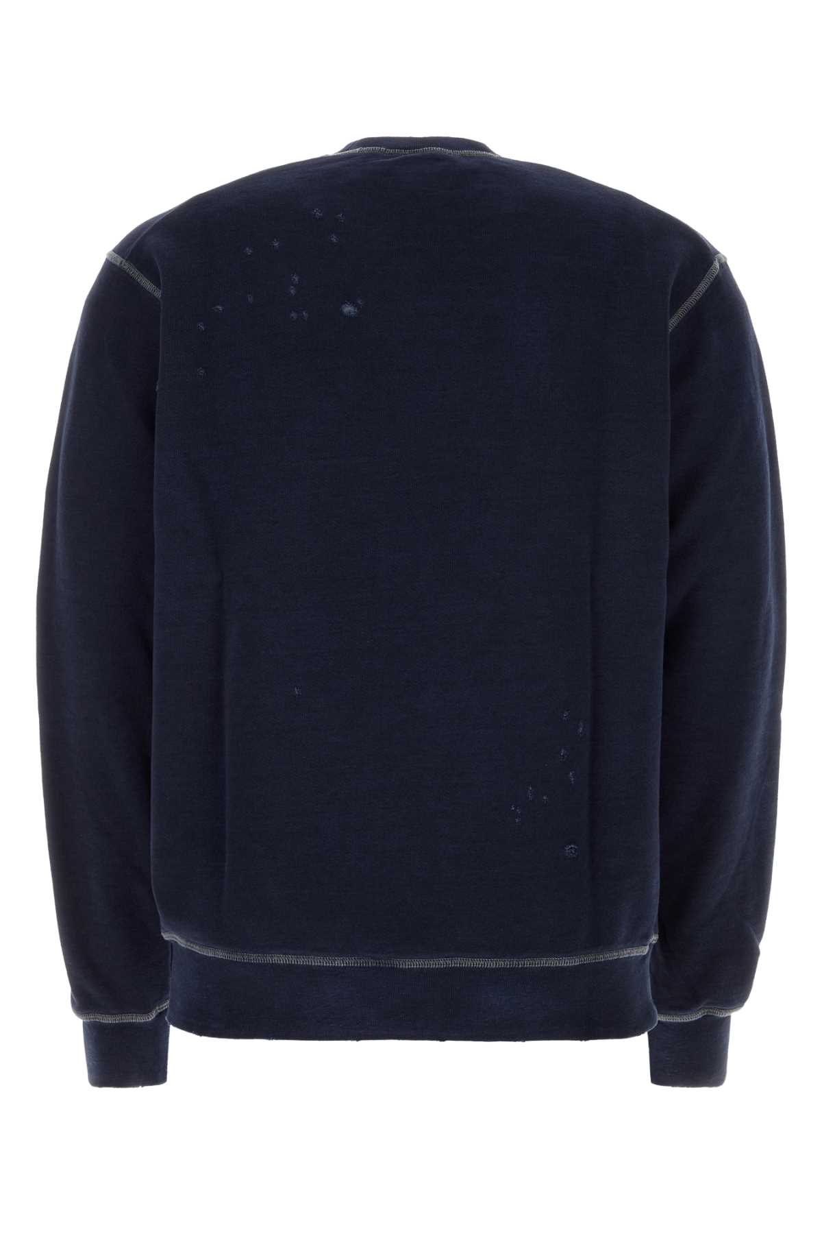 Dsquared2 Midnight Blue Cotton Sweatshirt In Navyblue