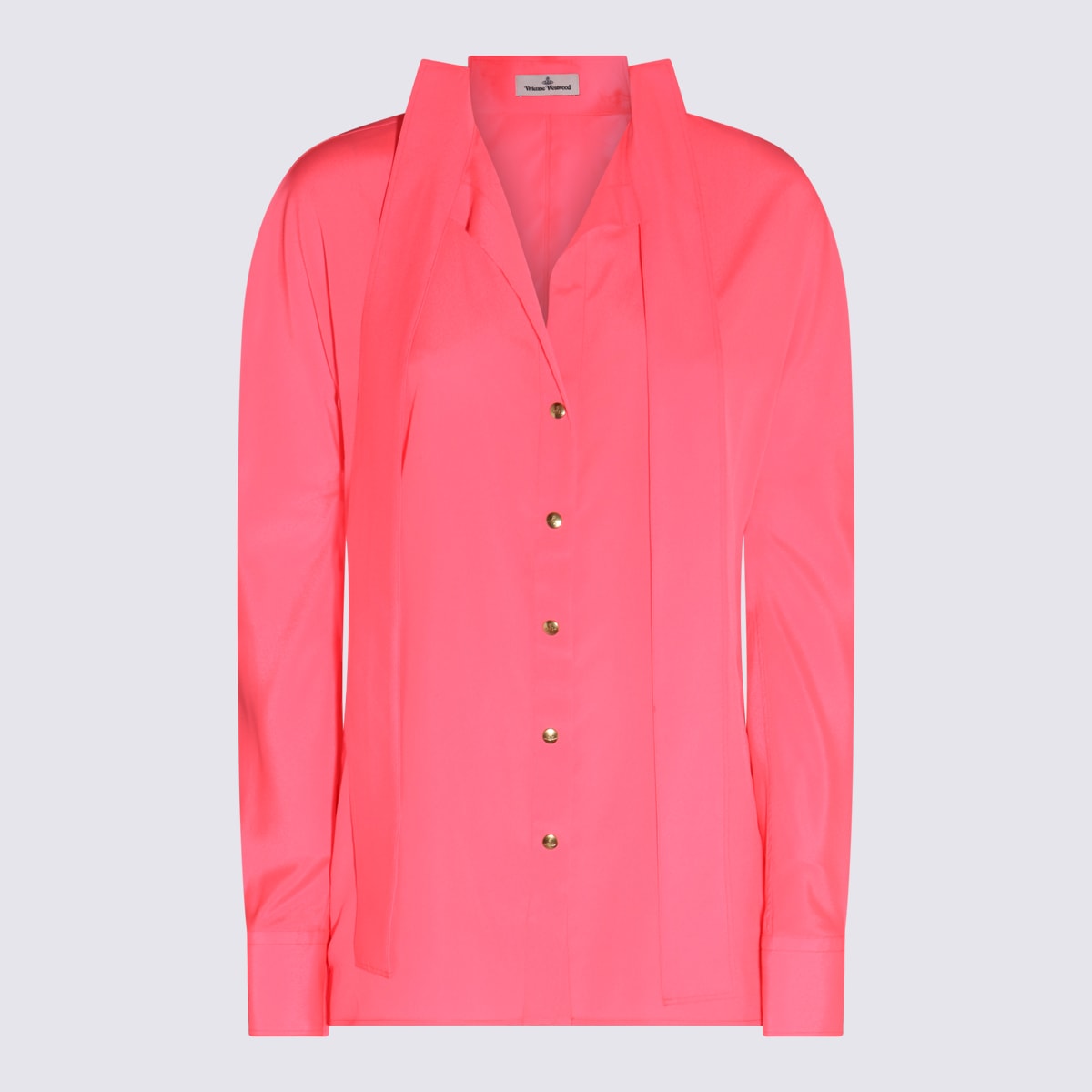 Shop Vivienne Westwood Pink Neon Viscose Stretch Shirt
