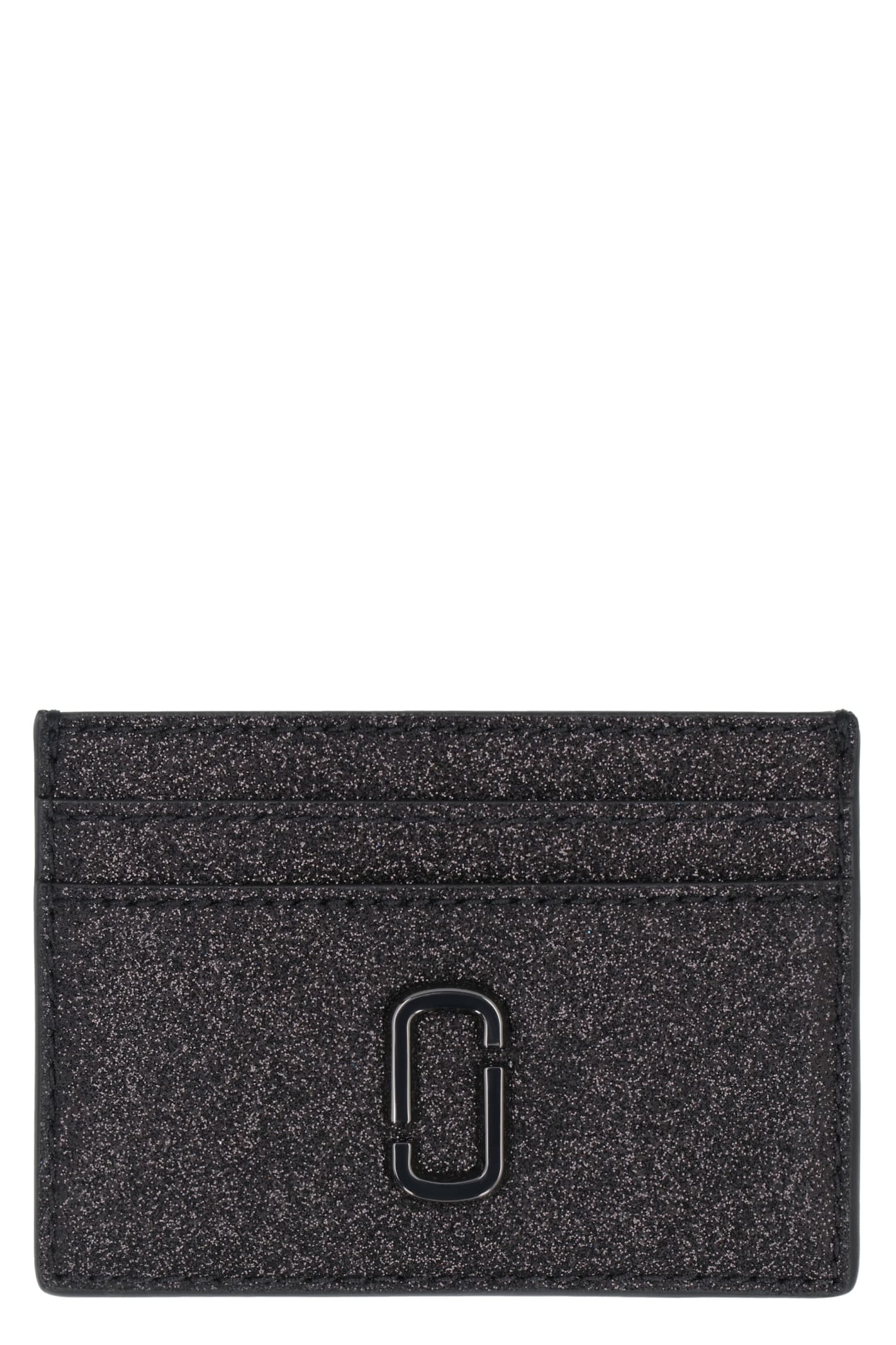 Shop Marc Jacobs The Galactic Leather Card Holder In Black