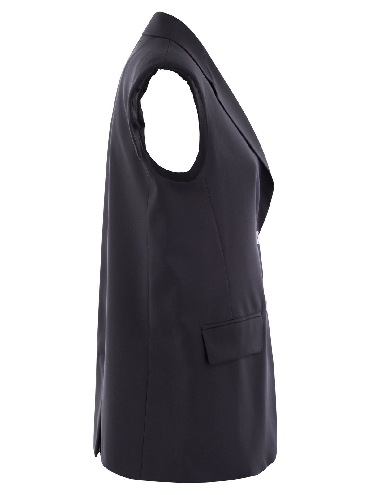 Shop Weekend Max Mara Single-breasted Sleeveless Gilet In Blu