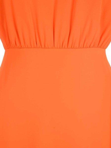 Shop Sportmax Crewneck Short-sleeved Dress In Tangerine