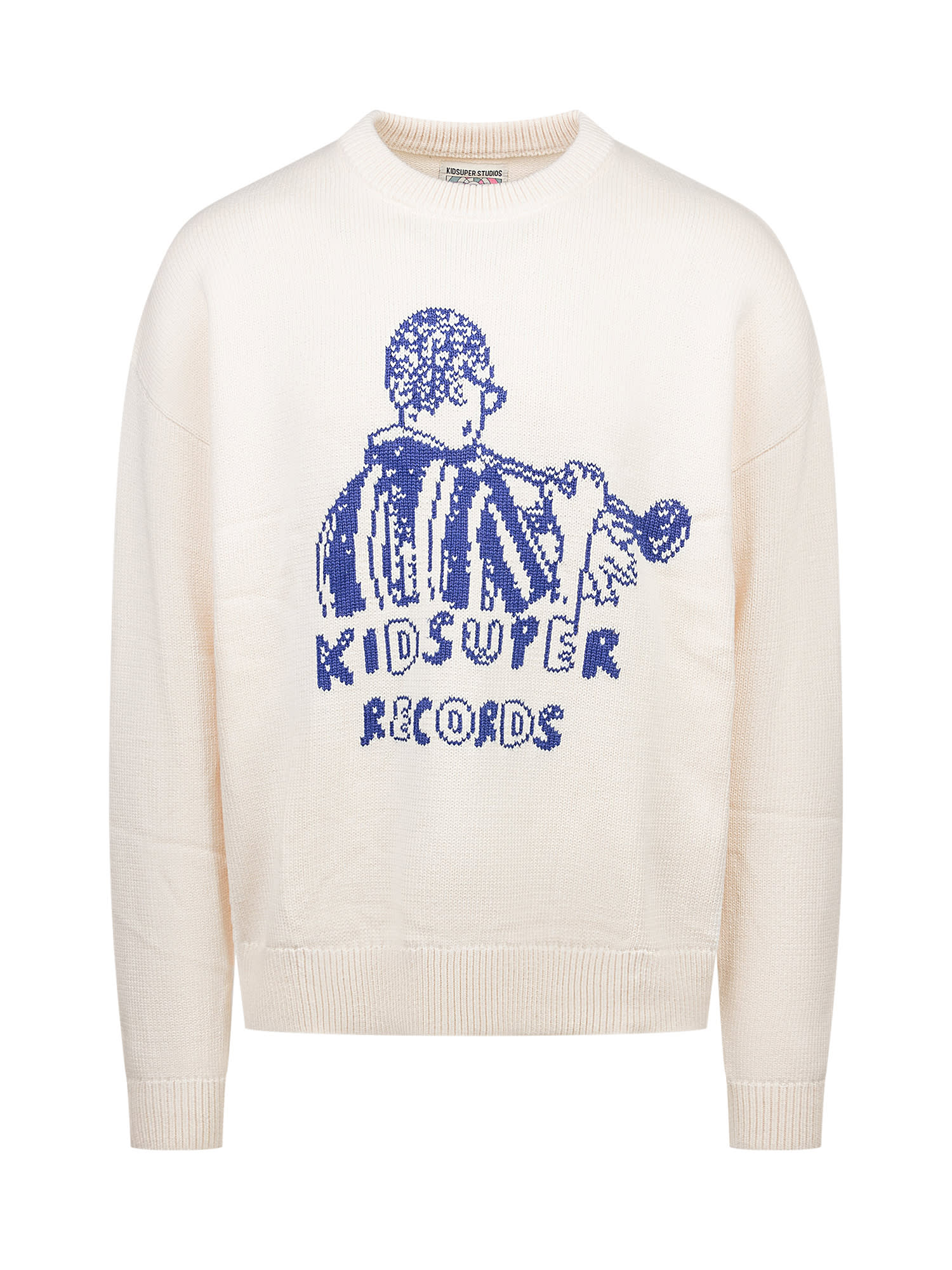 Shop Kidsuper Records Sweater In Cream