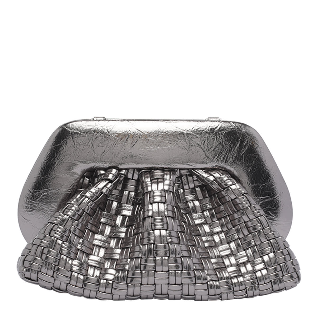 Themoirè Versatile Cross-body Bag Detachable Strap In Silver
