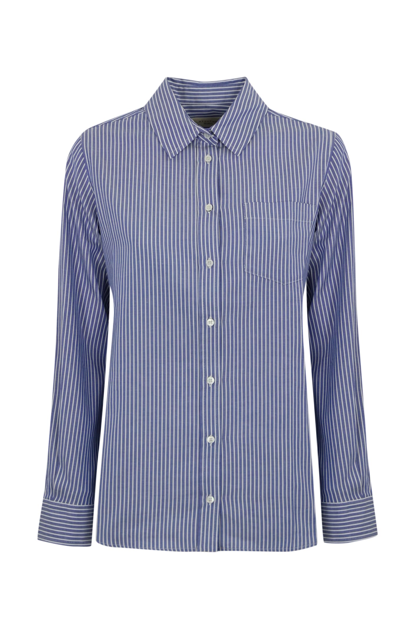 Weekend Max Mara Piadena Shirt In Oxford In Riga Blu