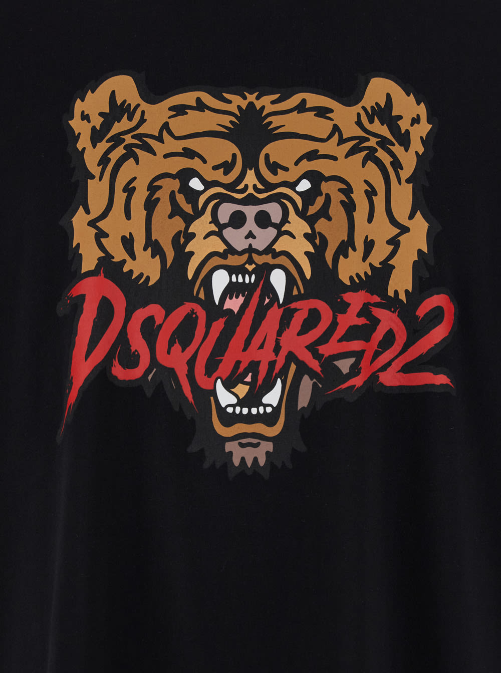 Shop Dsquared2 Black T-shirt With Bear Print In Cotton Man