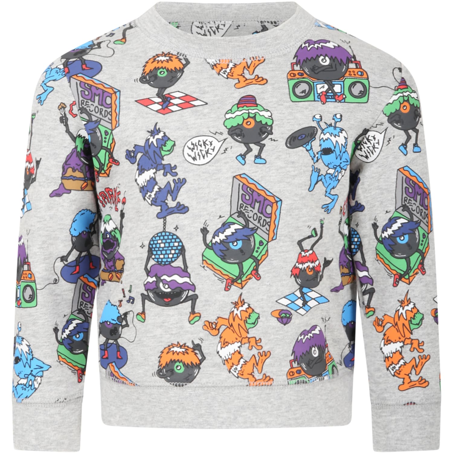 Stella McCartney Kids Grey Sweatshirt For Boy With Monsters