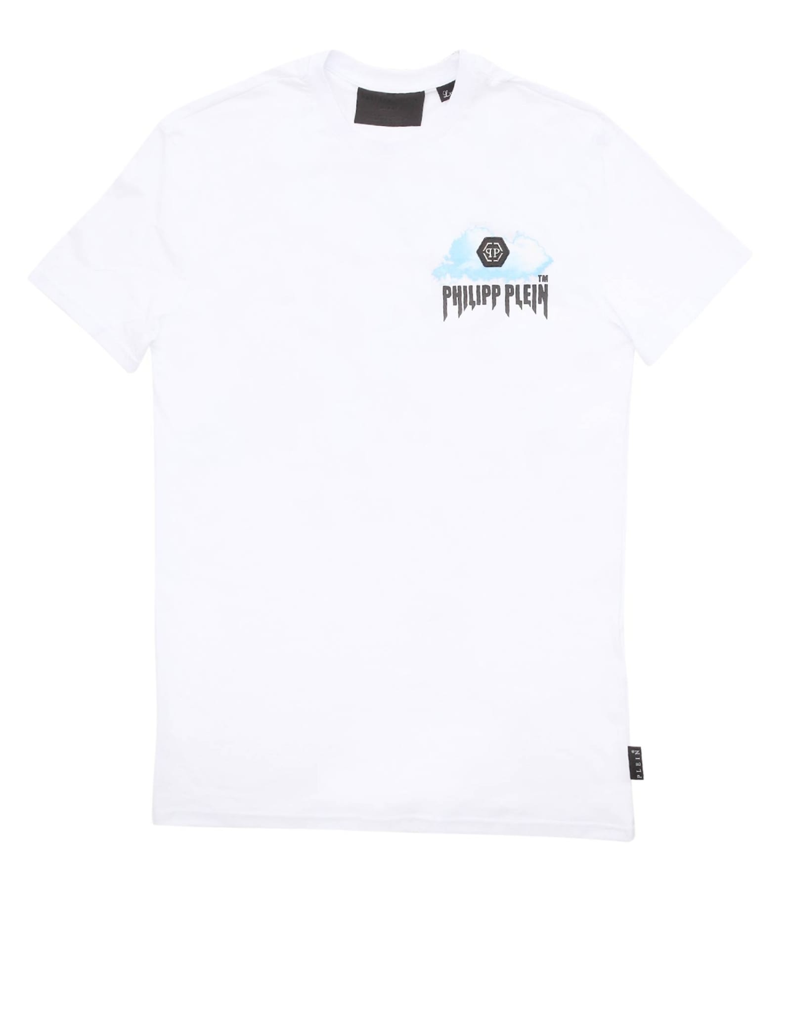 PHILIPP PLEIN T-SHIRT NECK SS CLOUDS,11826333