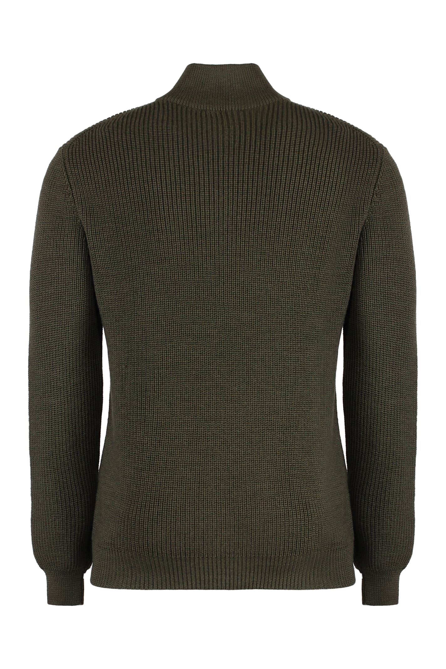 Moorer Wool Cloud Pullover With Kangaroo Pocket In Green