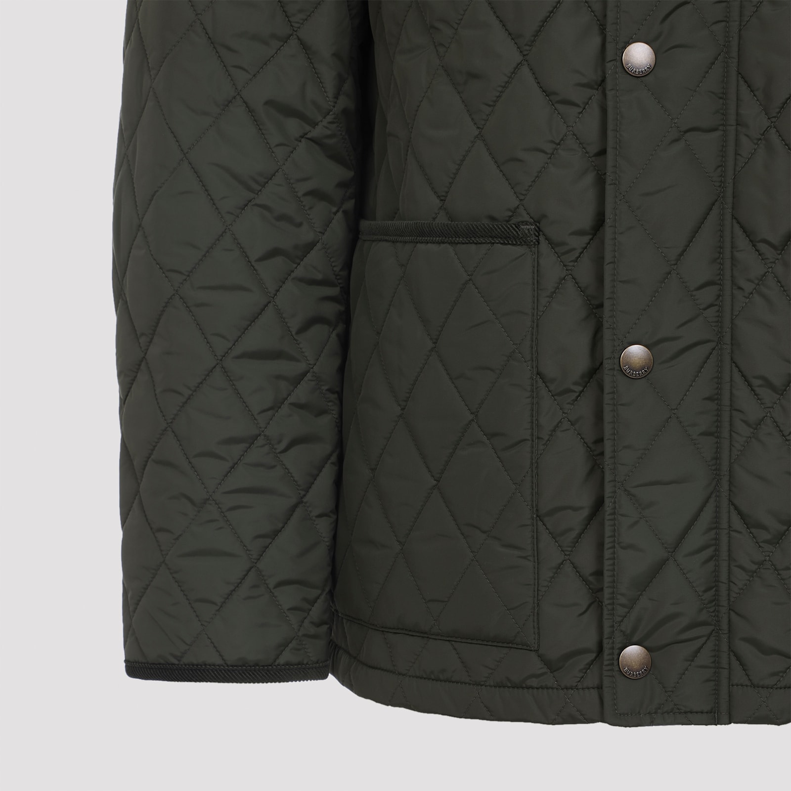 Burberry Haddington Diamond-quilted Jacket In Gray