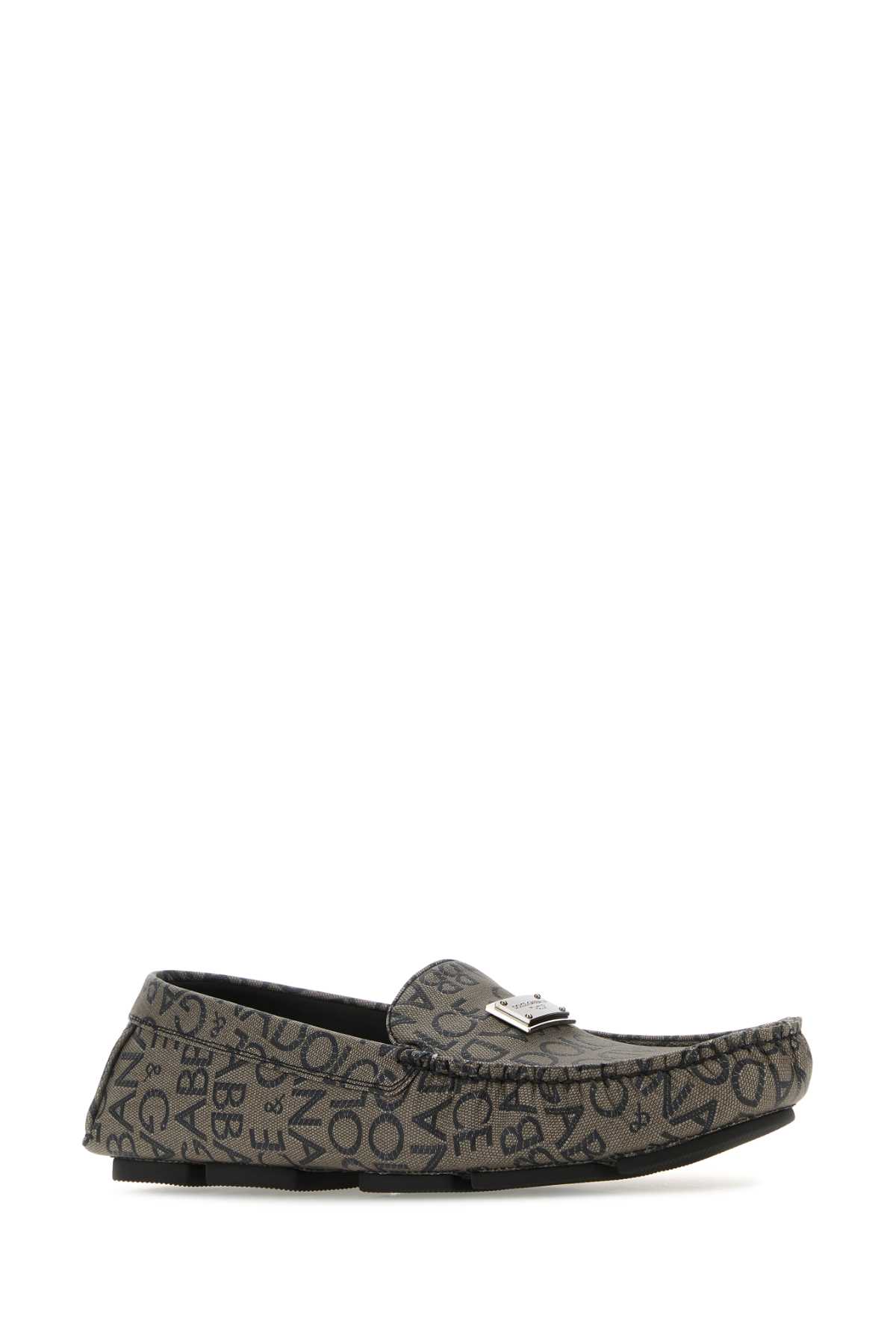 Shop Dolce & Gabbana Printed Jacquard Loafers In Marronenero