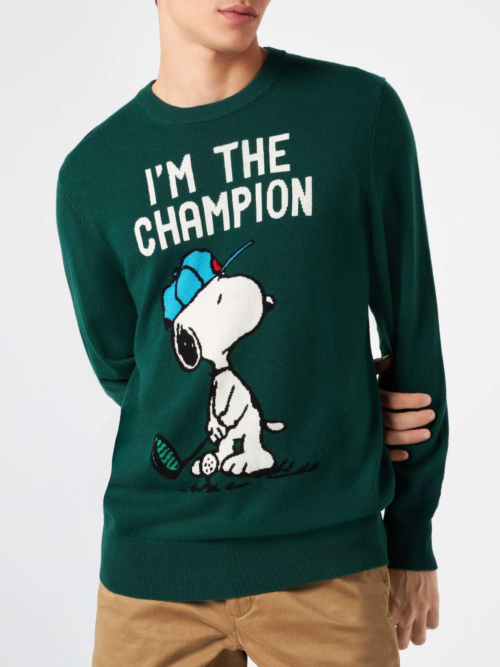 Man Lightweight Sweater With Snoopy Jacquard Print Snoopy Peanuts Special Edition