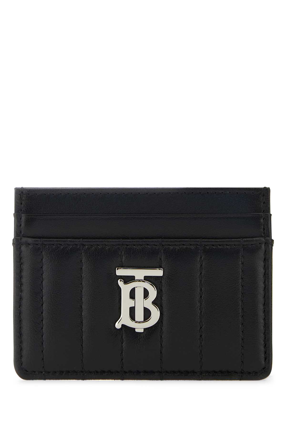 Shop Burberry Black Leather Lola Card Holder In Blackpalladio