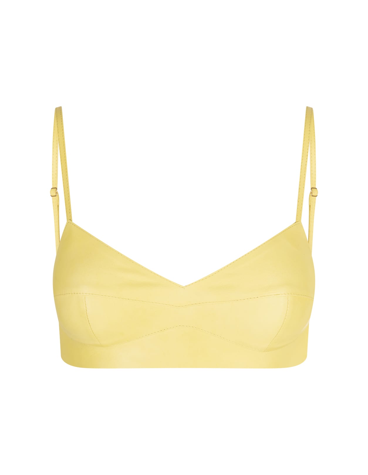 Blumarine Yellow Leather Bra Tops
