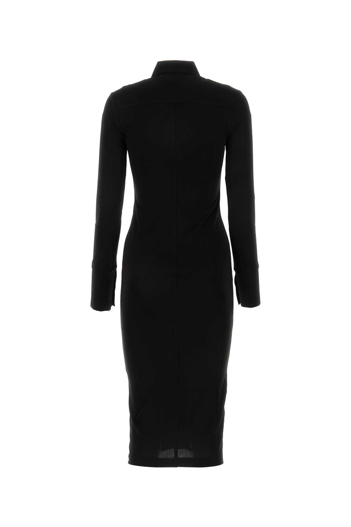 Shop Helmut Lang Black Viscose Shirt Dress