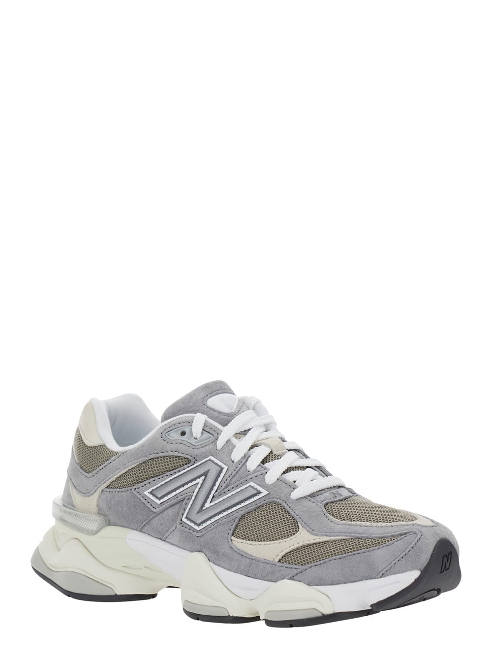 New Balance 9060 Grey Sneaker With Side Logo And Chunky Sole In Suede Unisex In Gray