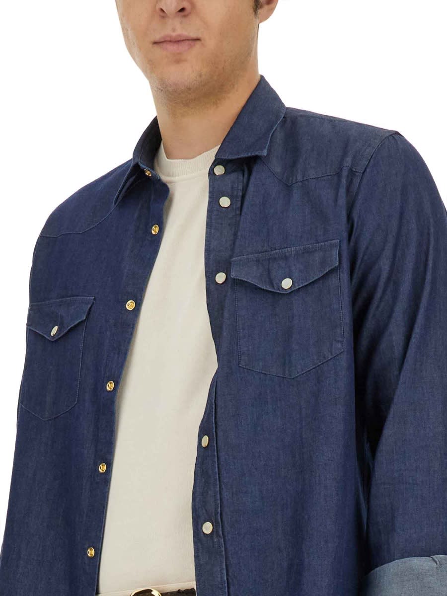 Shop Lardini Regular Fit Shirt In Denim