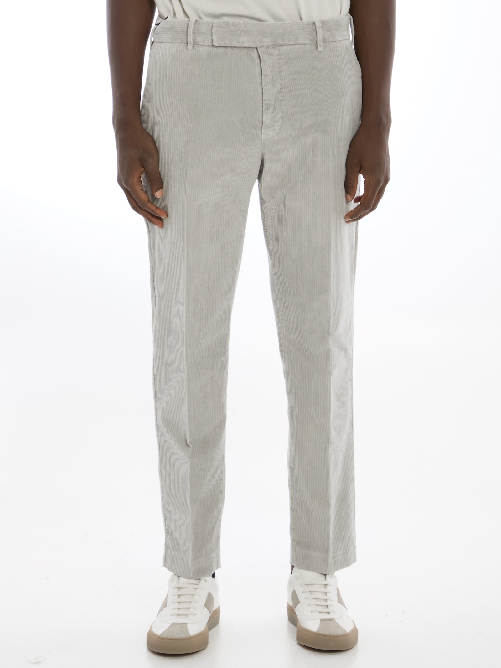 Shop Pt Torino Edge Trousers In Grey