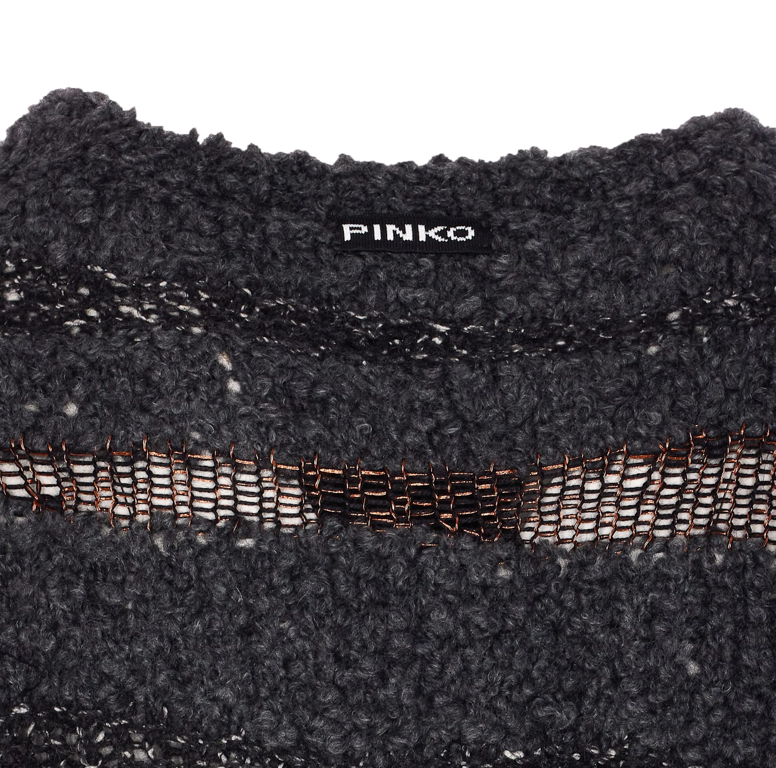 Pinko San Domino Pattern Sweater With Lurex Thread Inserts In Gray
