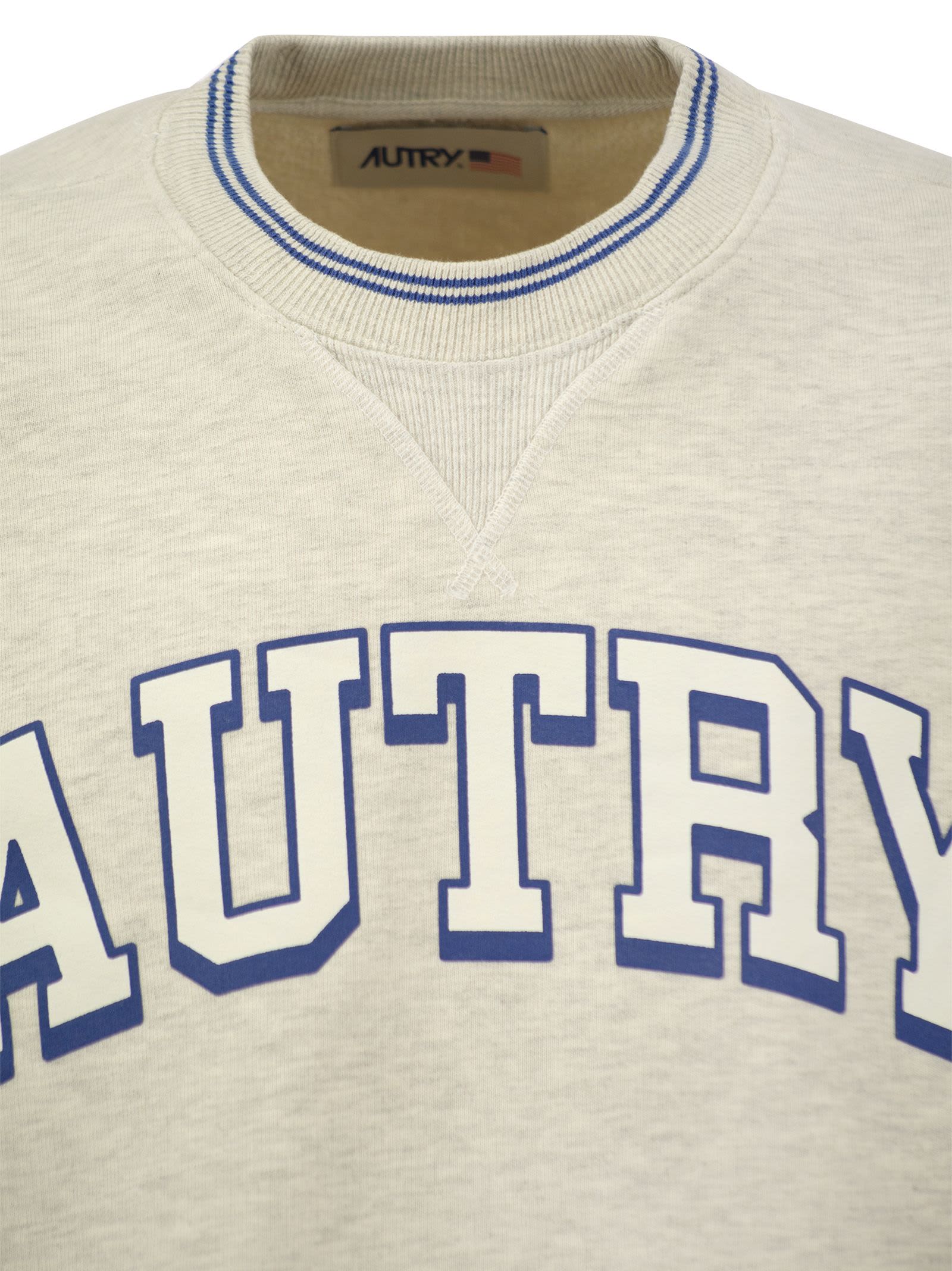 Shop Autry Crew-neck Sweatshirt With Logo In Grey