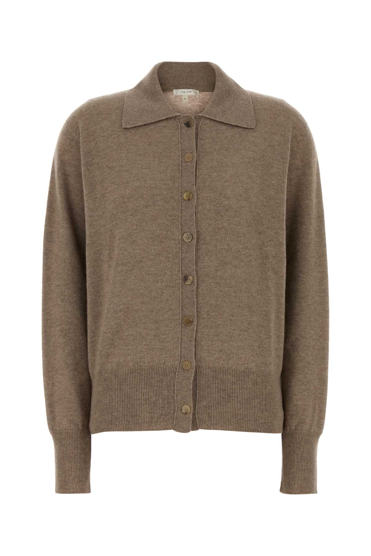 The Row Lillia Cashmere Cardigan Collared Design In Brown