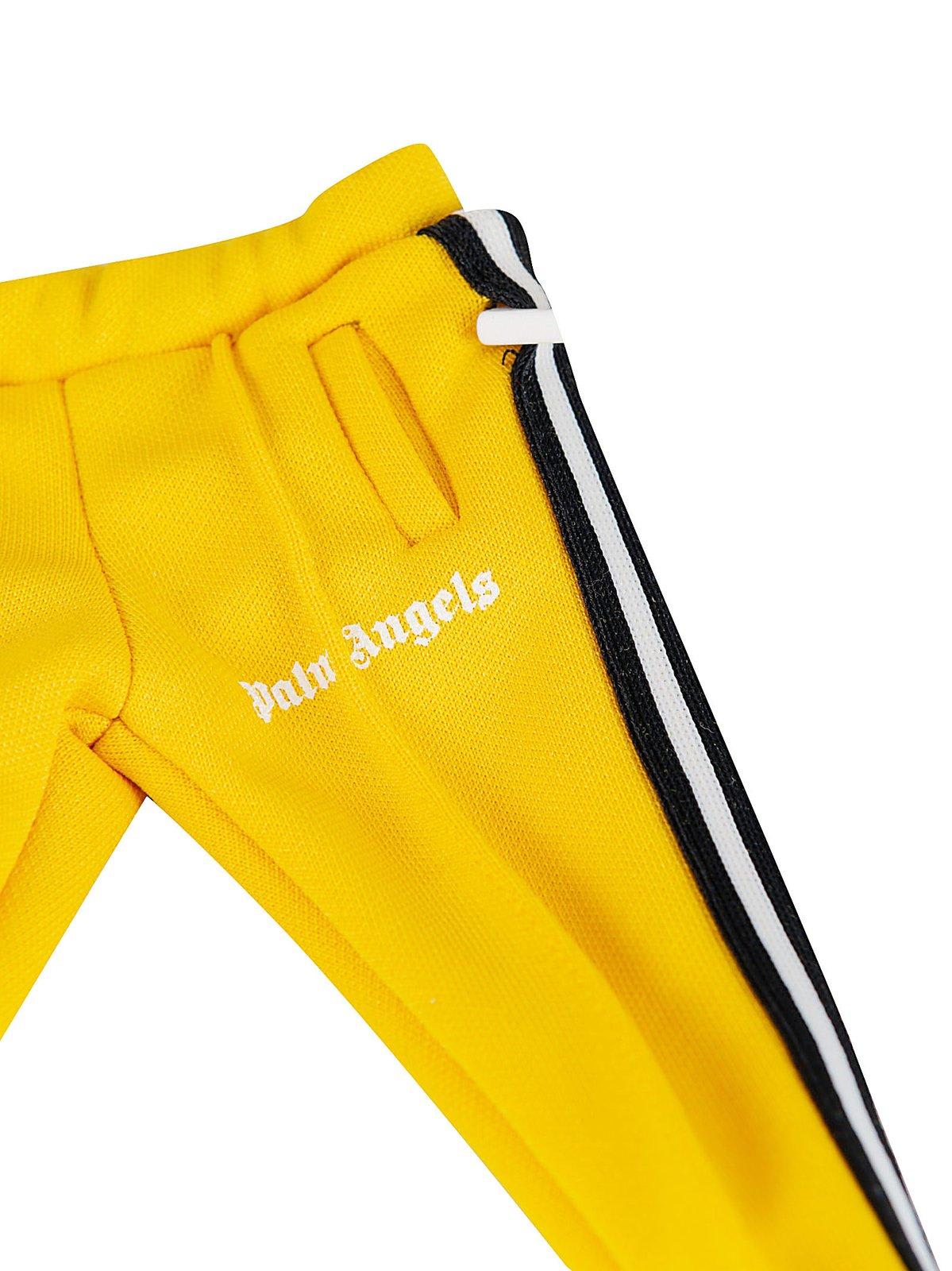 Shop Palm Angels Mini Track Pants Keyring In Yellow White
