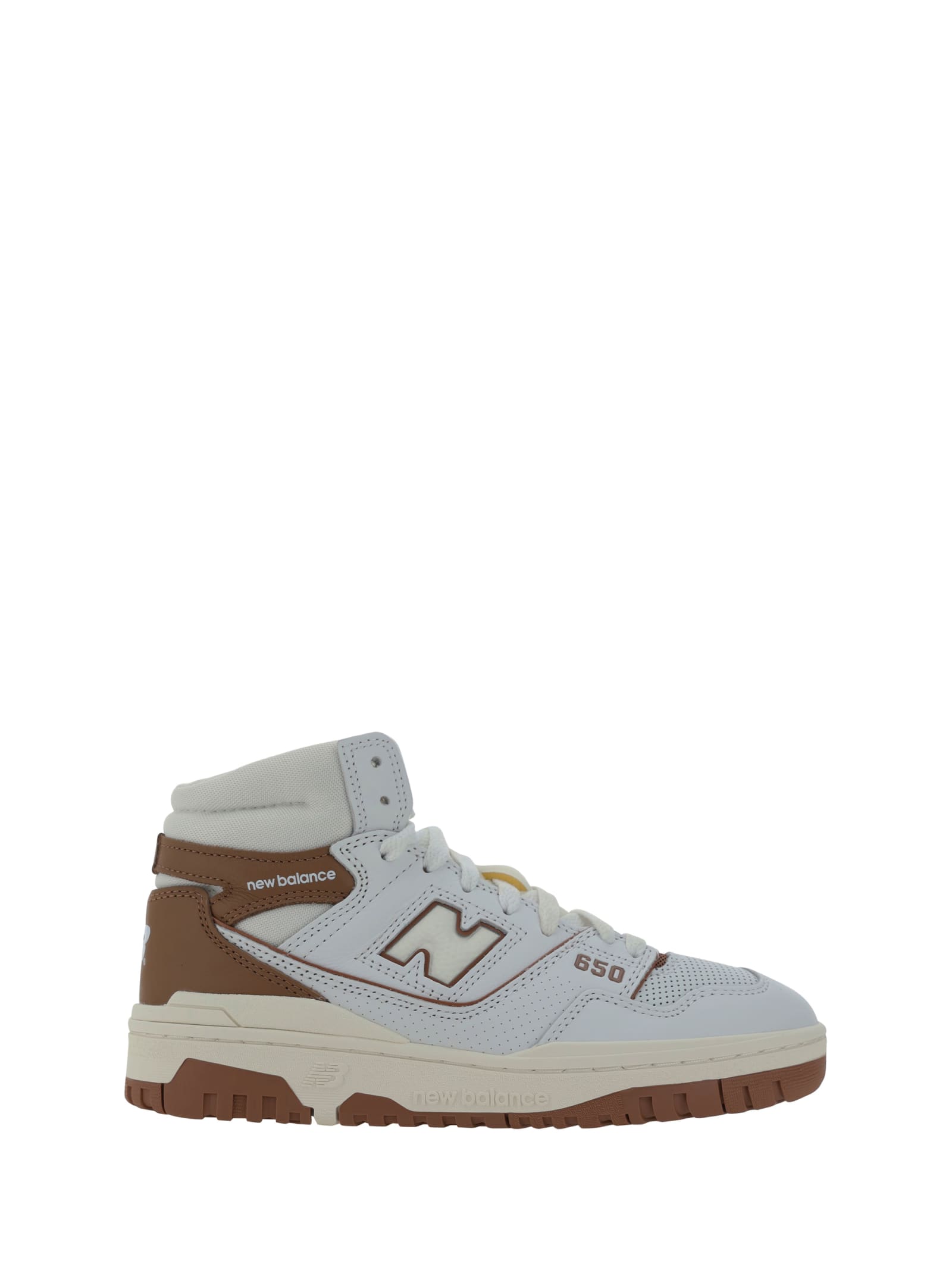 Shop New Balance 550 High Sneakers In White/brick Maroon