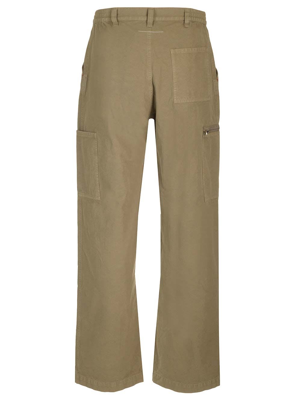 Shop Mm6 Maison Margiela Cotton Trousers In Green