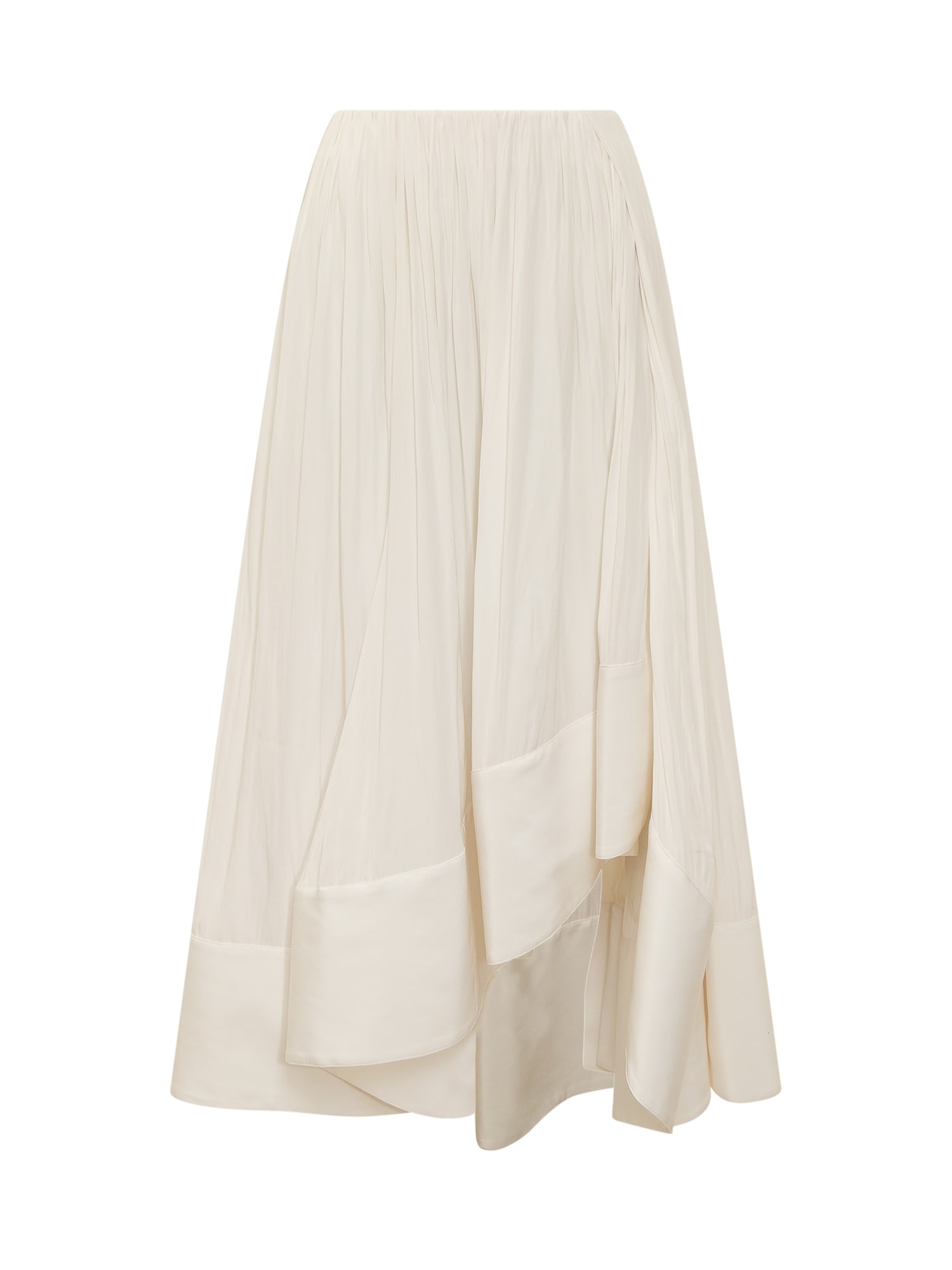 Shop Lanvin Midi Skirt In Off White