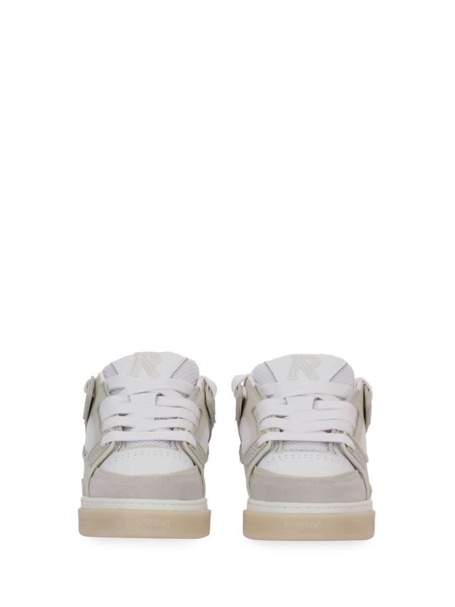 Represent Mesh And Suede Low-top Sneakers With Perforated Design