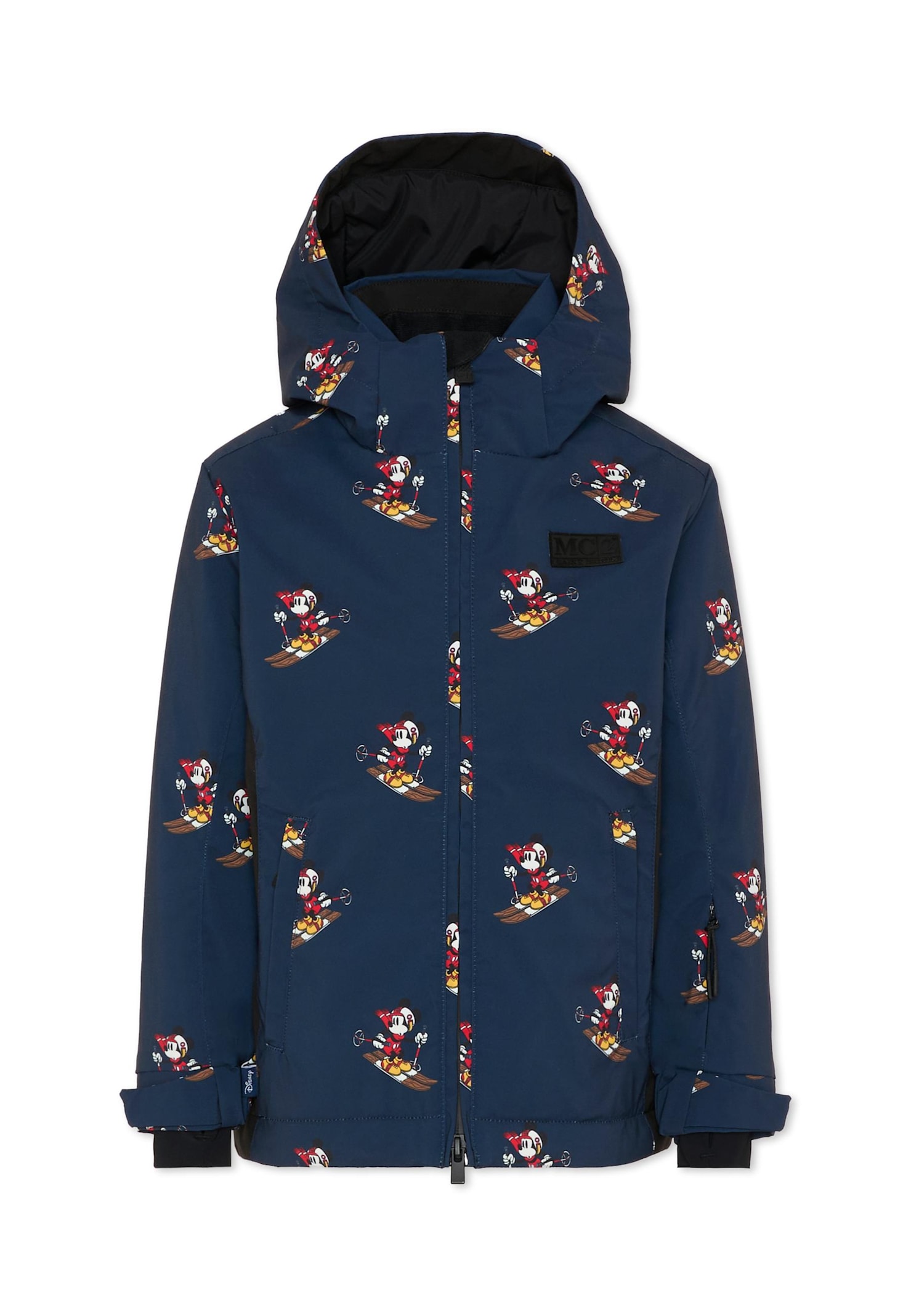 Mc2 Saint Barth Blue Snow Down Jacket For Boy With Mickey Mouse In Blue