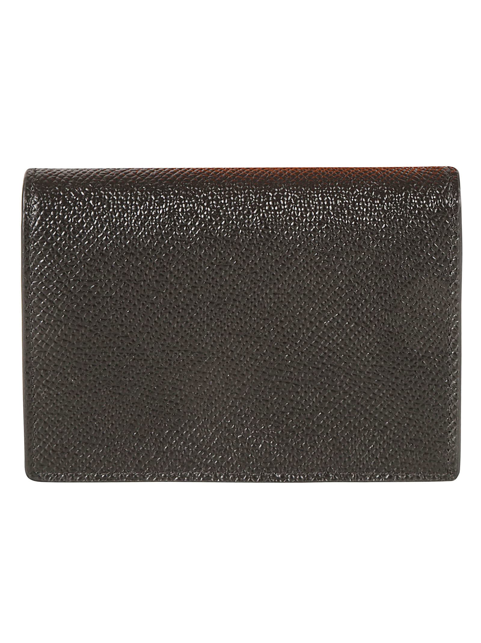 Shop Dolce & Gabbana Grained Leather Logo Plaque Wallet In Black