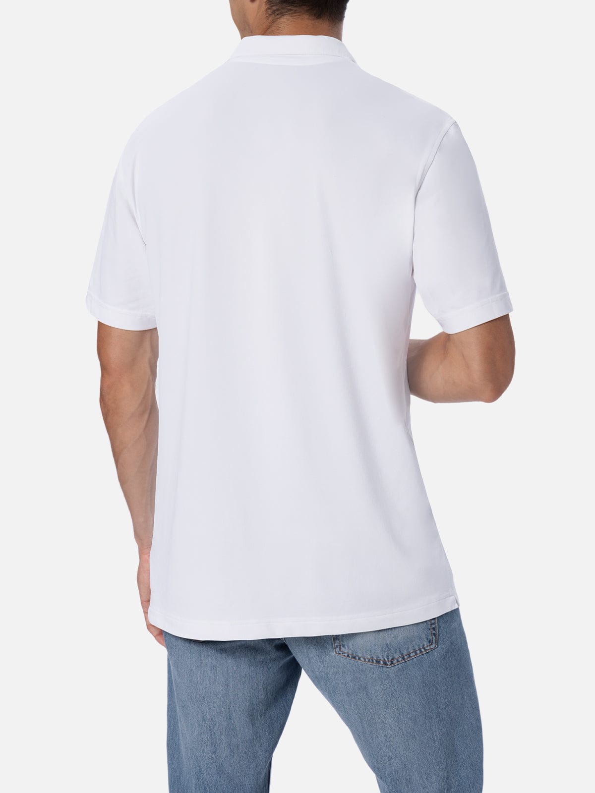 Mc2 Saint Barth Man Off-white Technical Piquet Polo Shirt Camber In White
