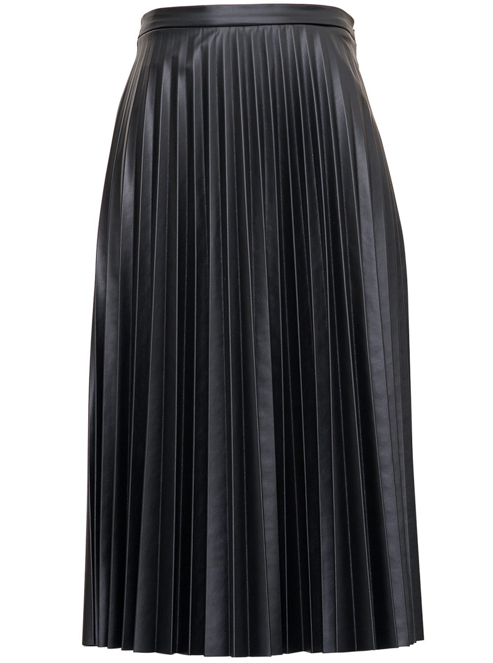 Moncler Black Pleated Leatheret Skirt