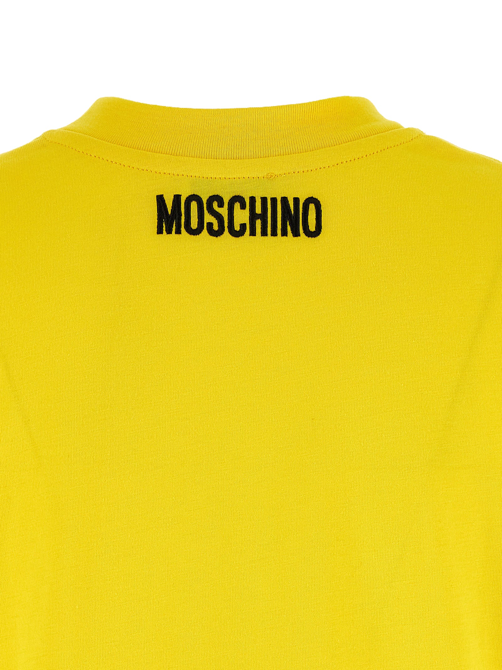 Moschino Crew Neck Smiley Face Print T-shirt In Yellow