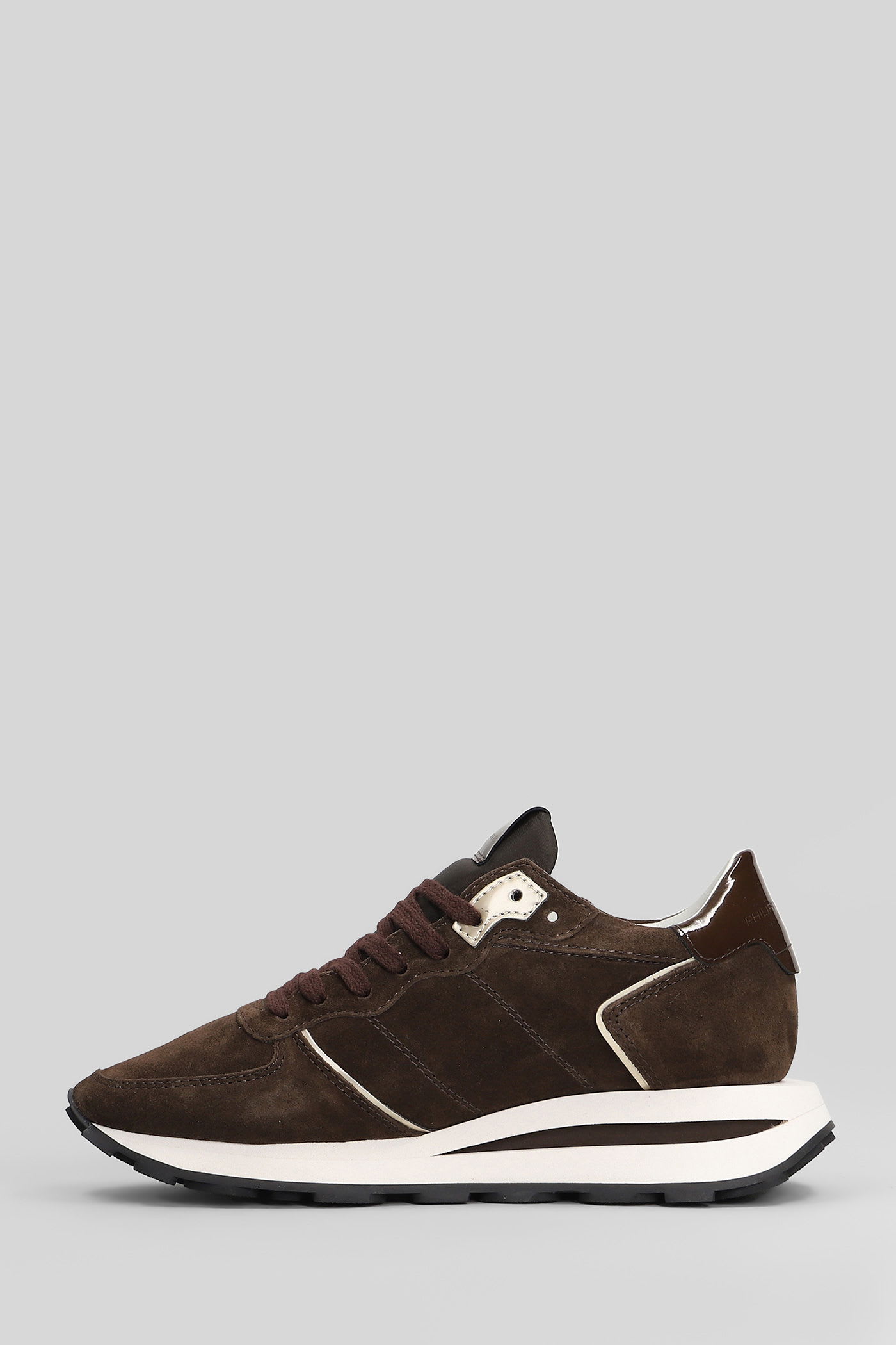 Philippe Model Trop Haute Low Sneakers In Brown Suede In Brown