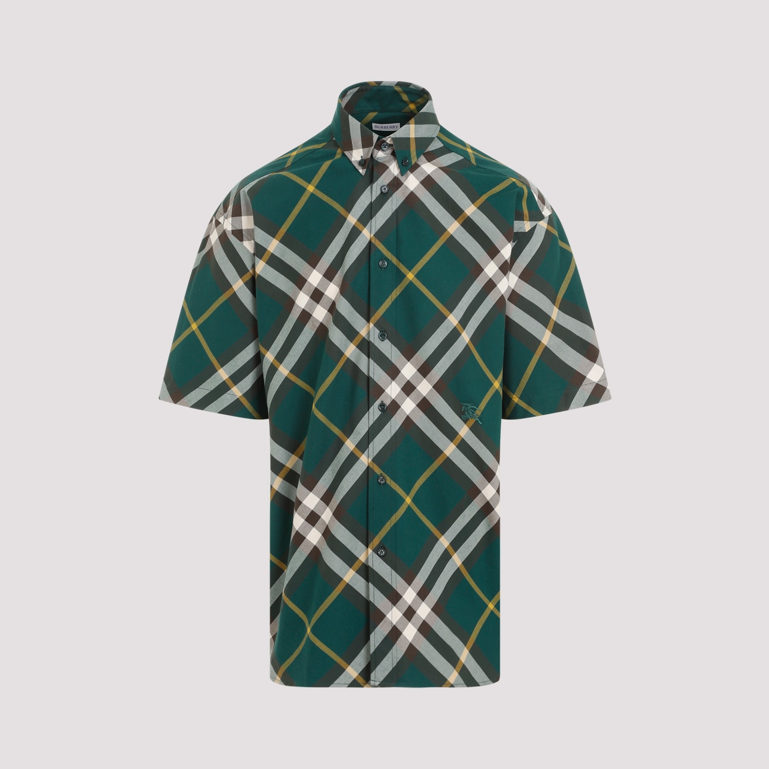 Shop Burberry Cotton Shirt In Ivy Ip Check