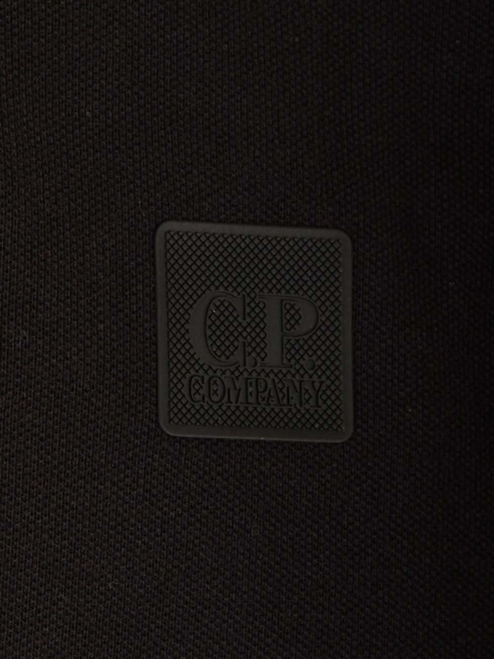 Shop C.p. Company Stretch Piquet Polo Shirt In Black