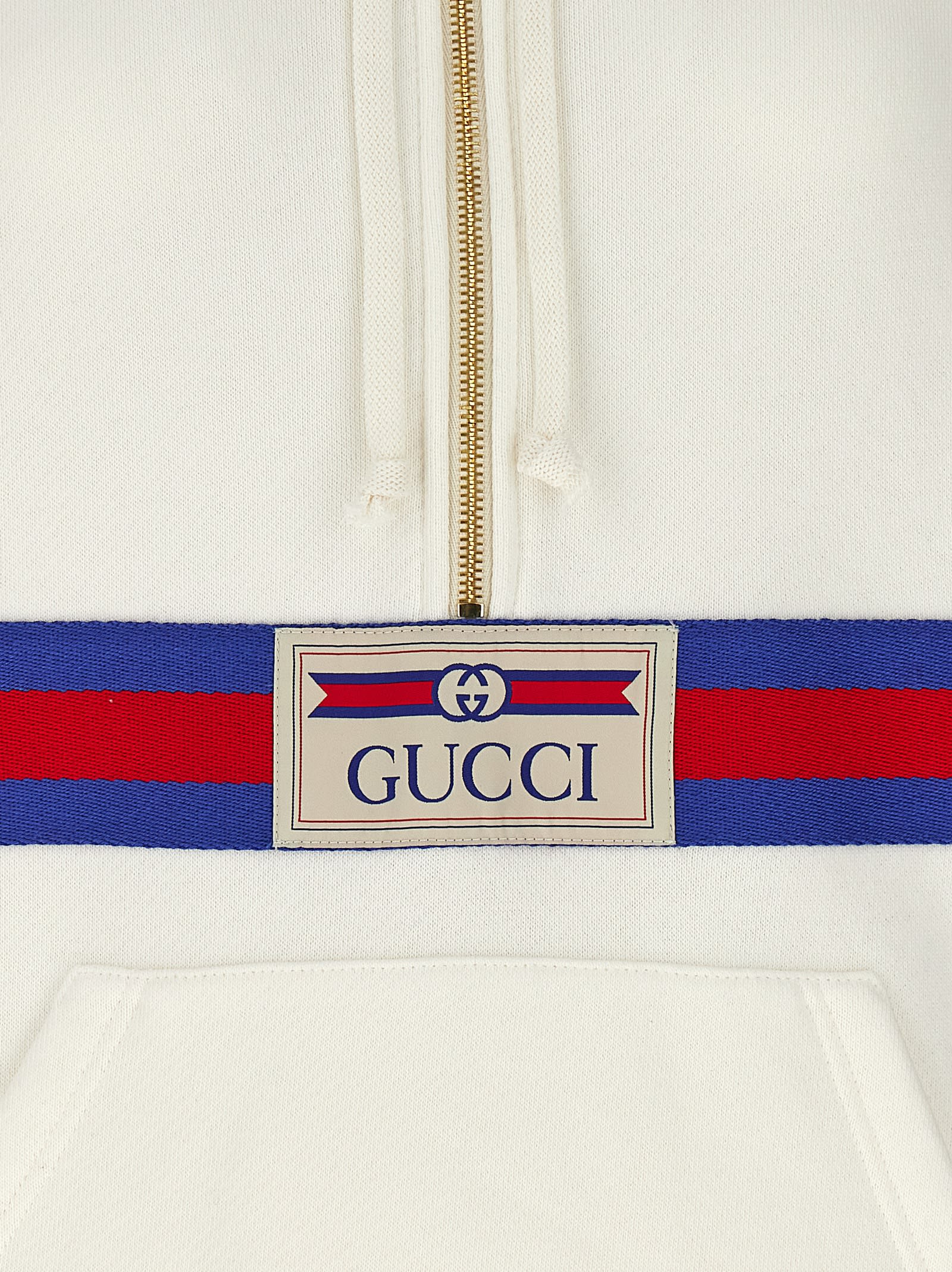 Shop Gucci Web Tape Hoodie In White