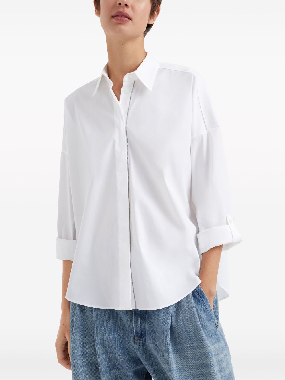 Brunello Cucinelli Cotton Shirt In White