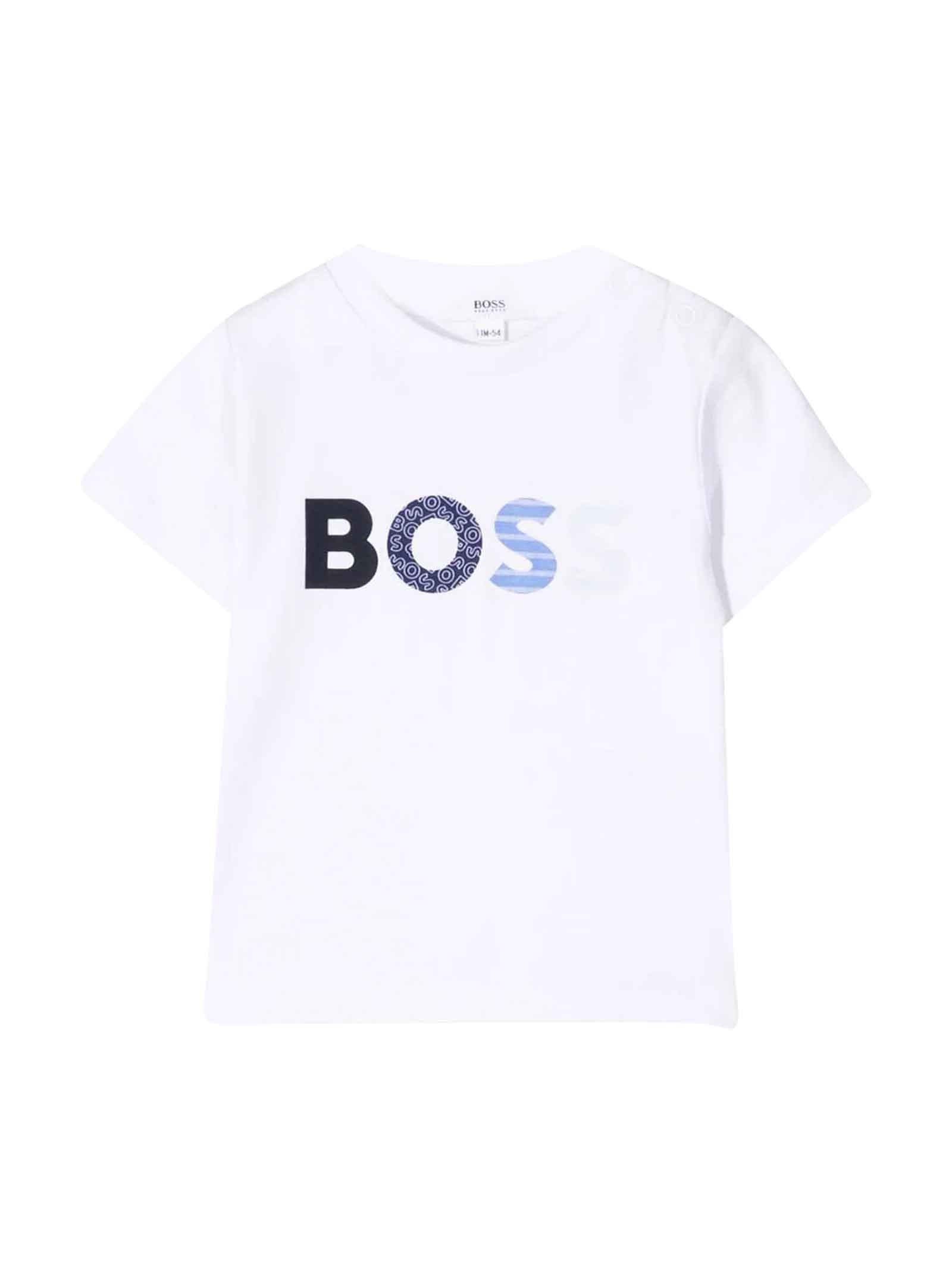 Hugo Boss White Baby Boy T-shirt With Print