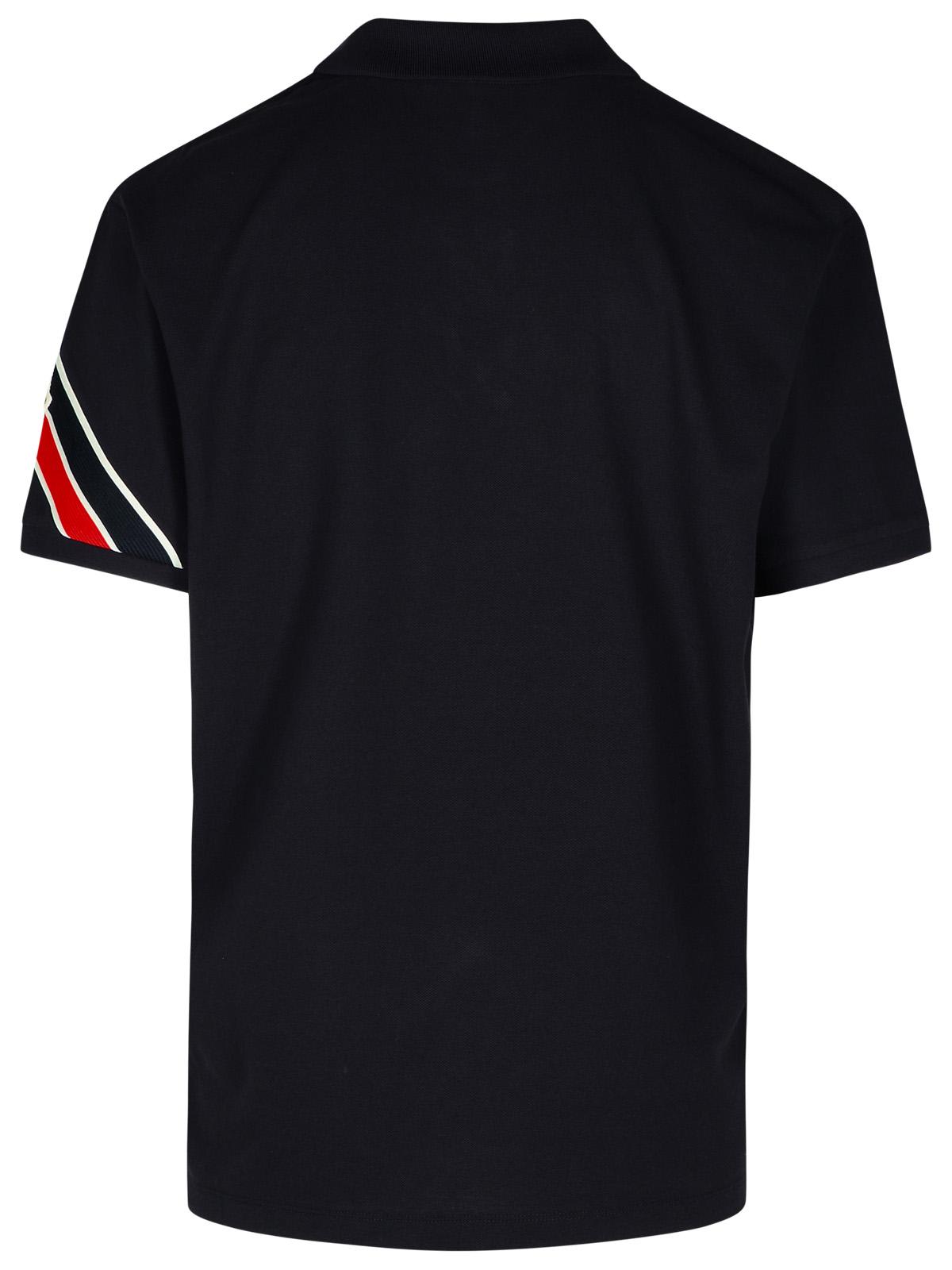 Moncler Short Sleeve Pique Polo Shirt In Navy