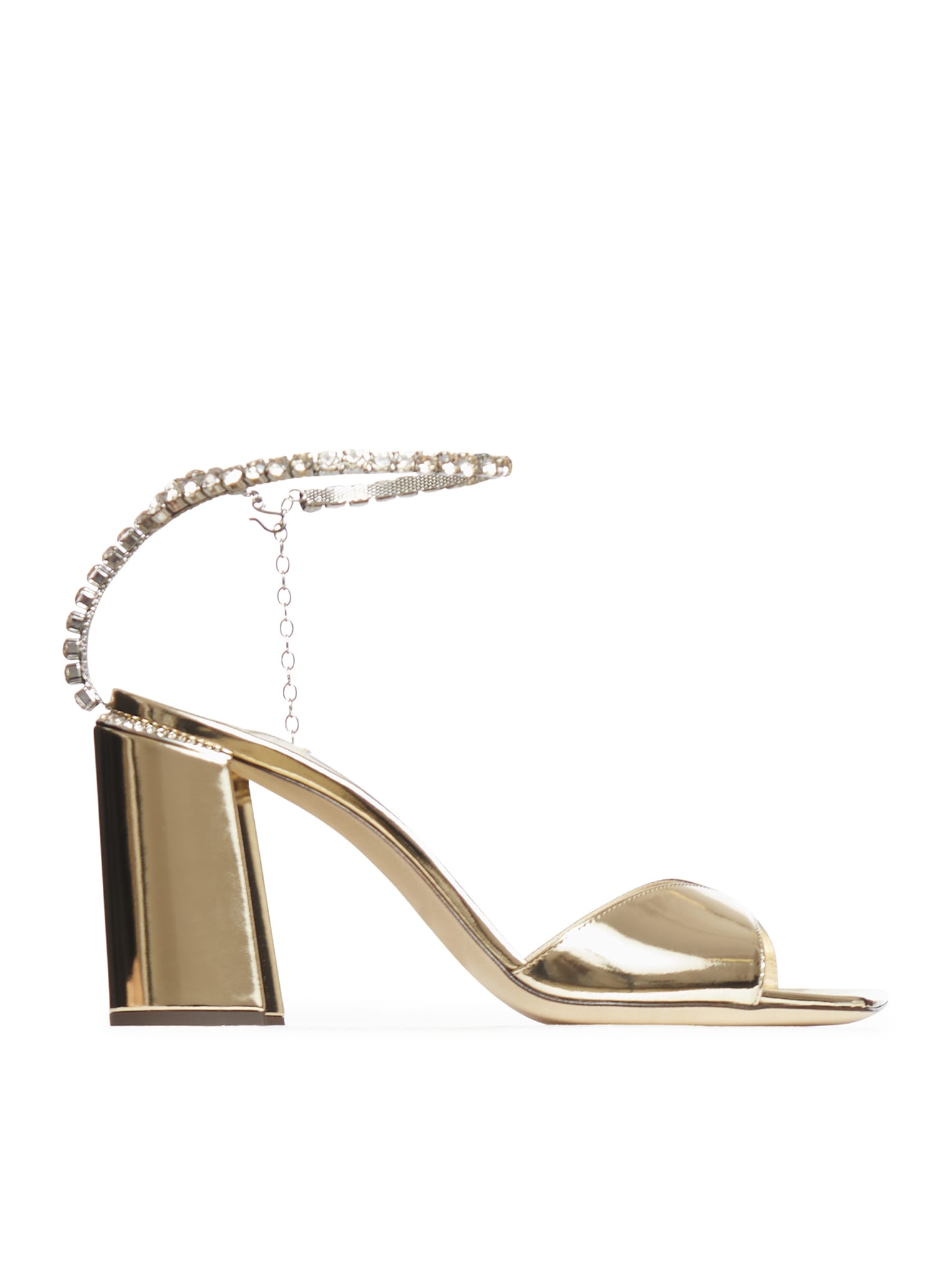 Shop Jimmy Choo Saeda Embellished Heeled Sandals In Gold Crystal Honey