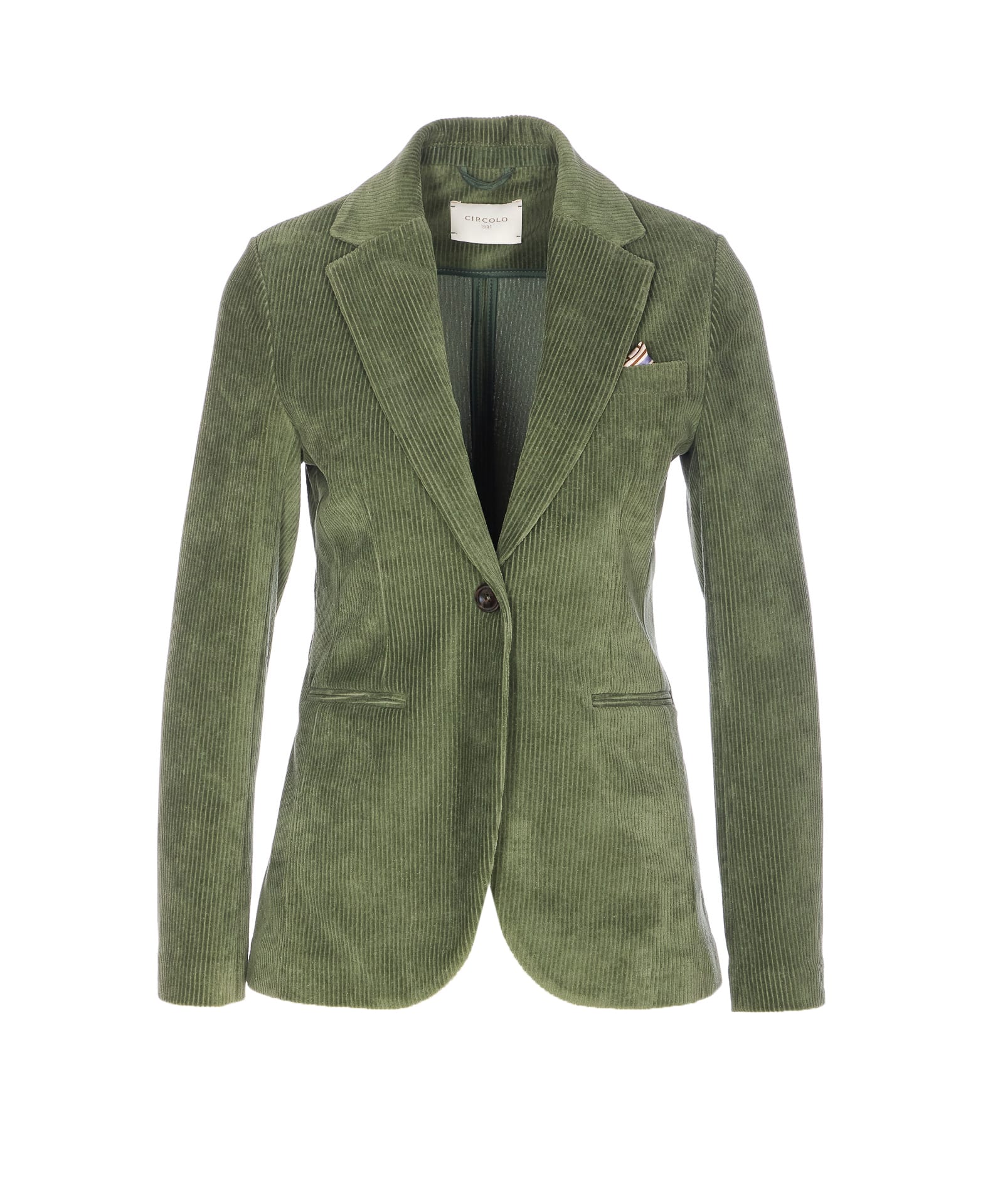Circolo 1901 Long Sleeve Single Breasted Jacket With Pocket In Green