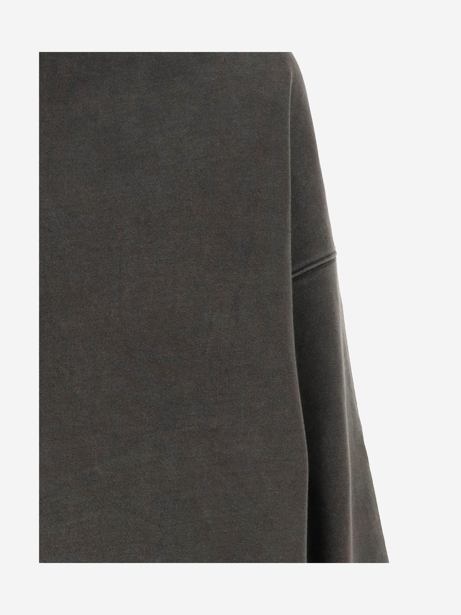 We11 Done High Collar Cotton Sweatshirt With Dropped Shoulders In Gray