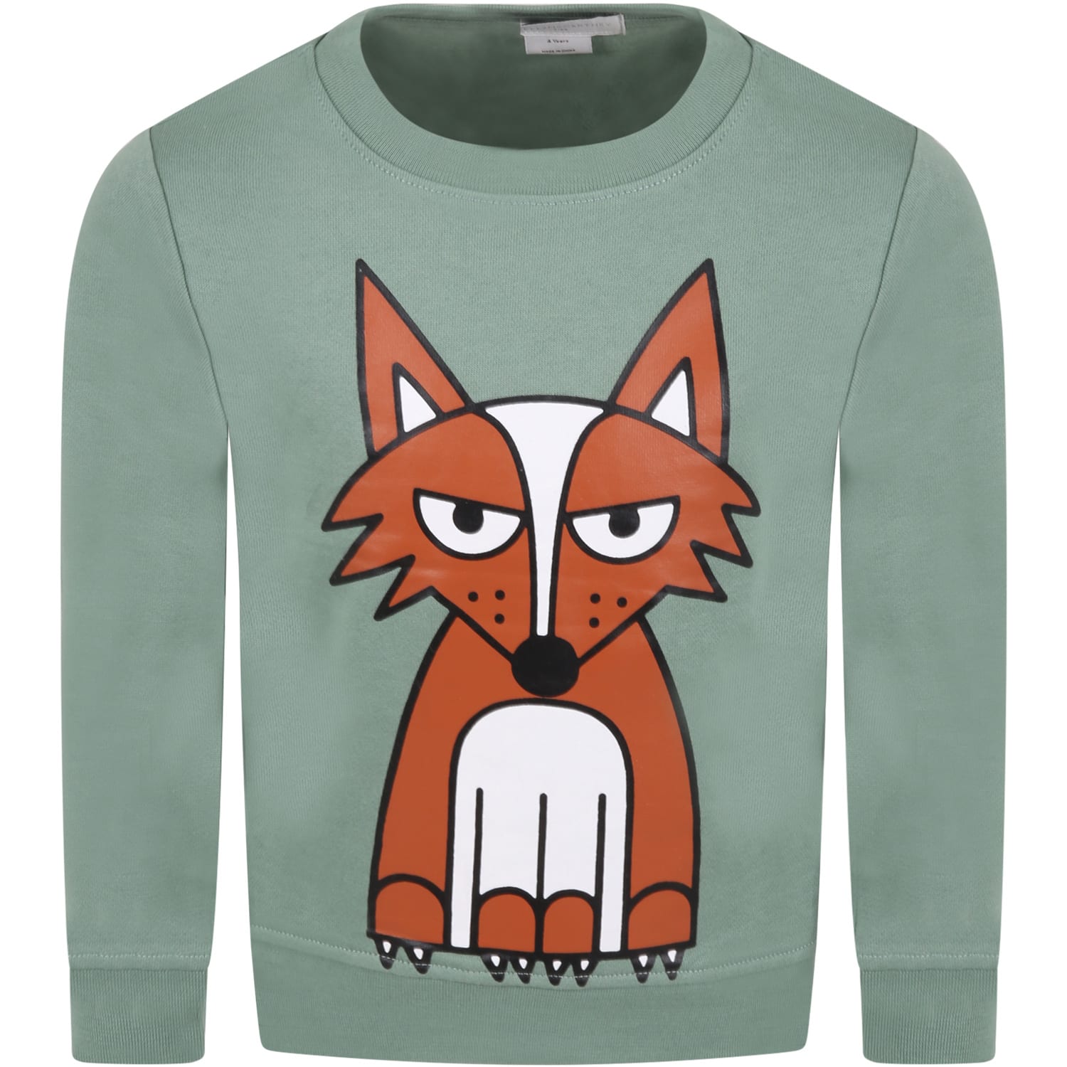 Stella McCartney Kids Green Sweatshirt For Boy With Fox